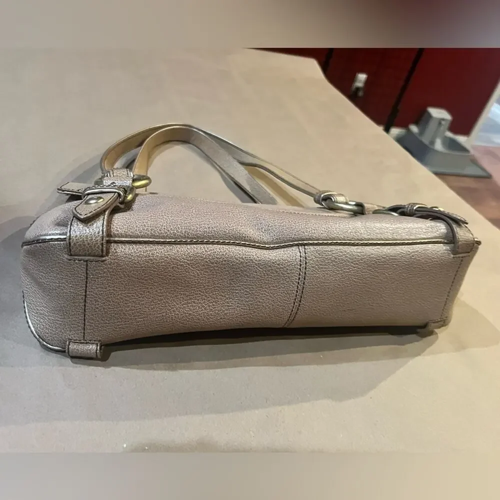Kenneth Cole New York Pebbled Leather Satchel Purse Double Handle Carry NWT
